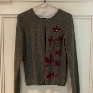 Garnet Hill Gray 100% wool sweater; size Xs